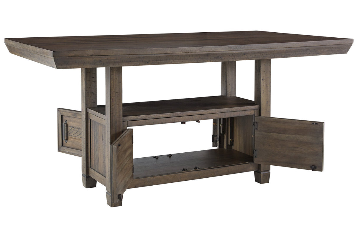 Johurst Grayish Brown Counter Height Dining Table