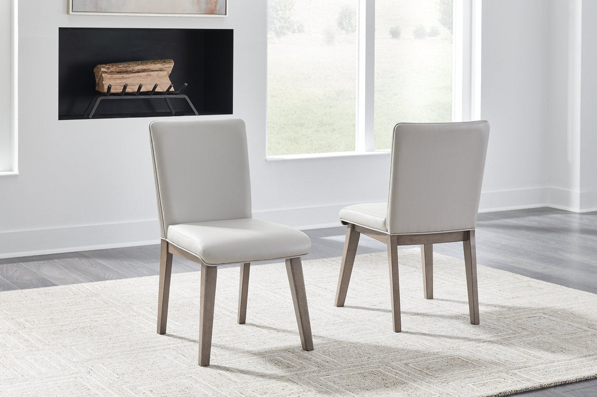 Loyaska White/Brown Dining Table and 8 Chairs