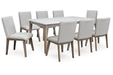 Loyaska White/Brown Dining Table and 8 Chairs