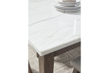 Loyaska White/Brown Dining Table and 8 Chairs