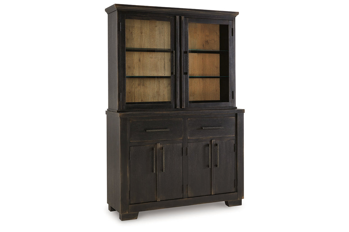 Galliden Black/Brown Dining Buffet and Hutch