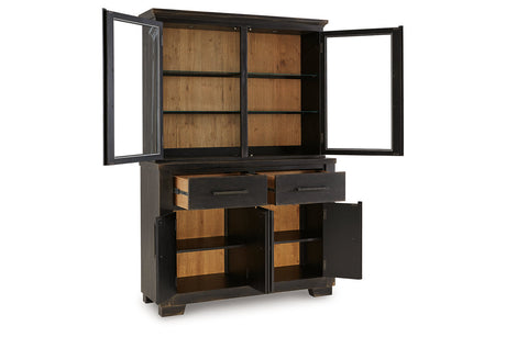 Galliden Black/Brown Dining Buffet and Hutch