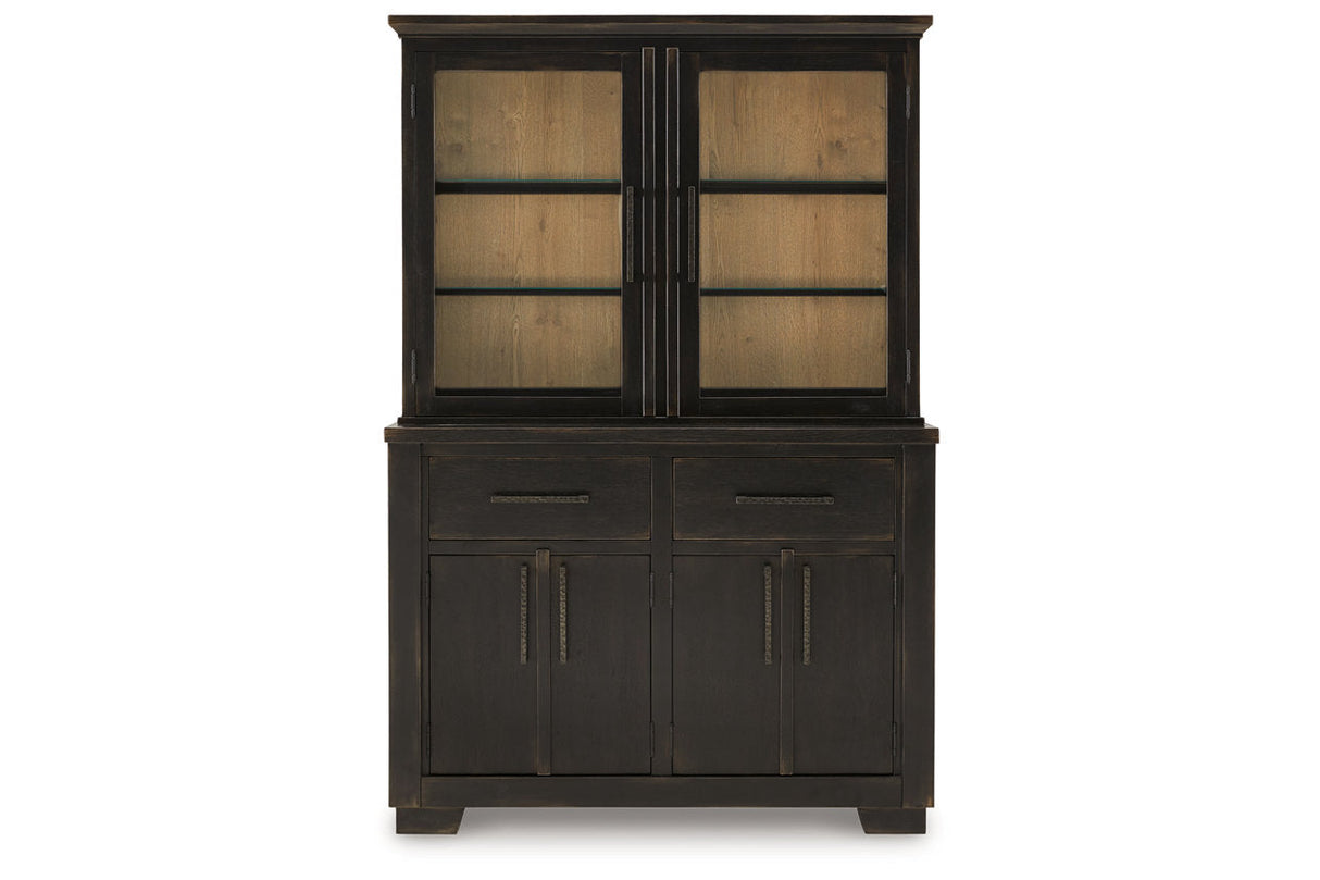 Galliden Black/Brown Dining Buffet and Hutch