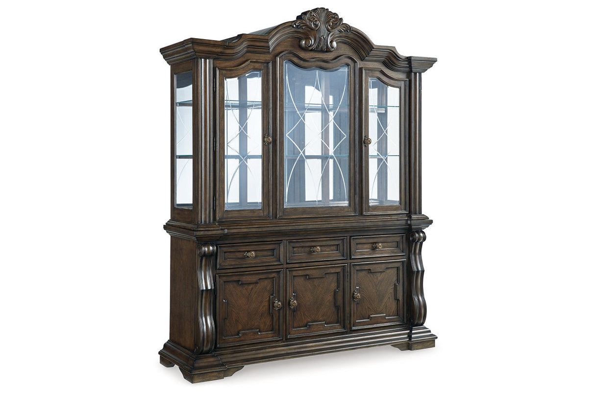 Maylee Dark Brown Dining Buffet and Hutch