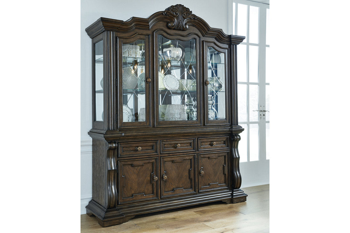 Maylee Dark Brown Dining Buffet and Hutch