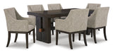 Burkhaus Dark Brown Extendable Upholstered Dining Set