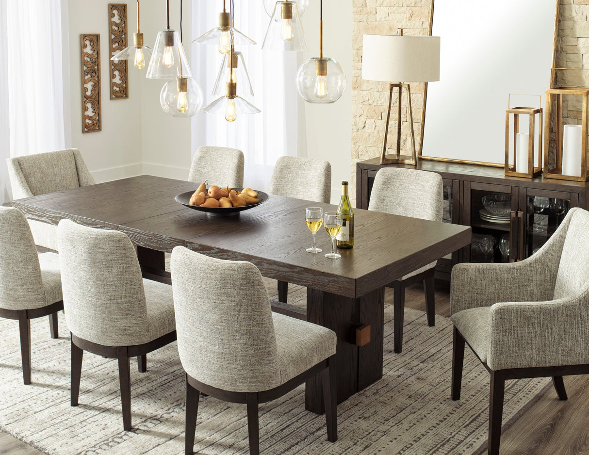 Burkhaus Dark Brown Extendable Dining Set