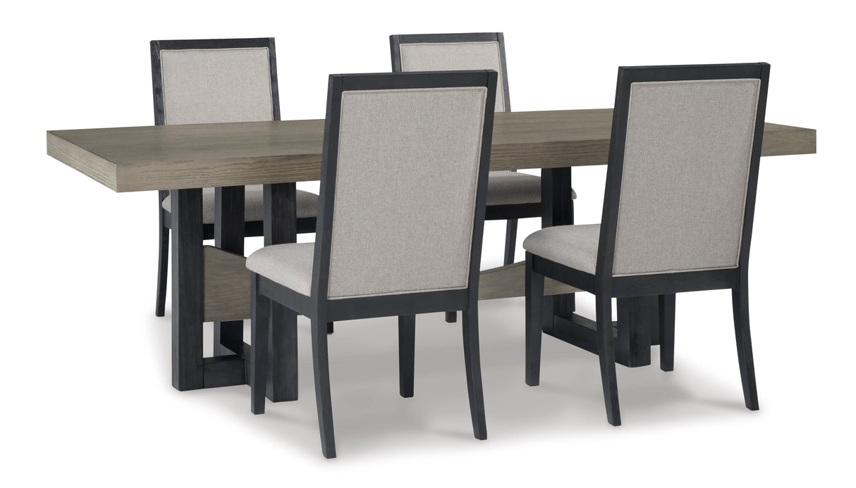 Foyland Black/Brown Rectangular Dining Set