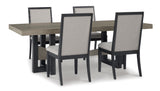 Foyland Black/Brown Rectangular Dining Set