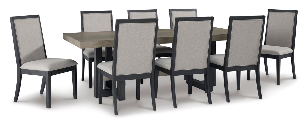 Foyland Black/Brown Rectangular Dining Set