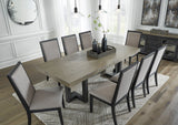 Foyland Black/Brown Rectangular Dining Set