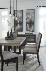 Foyland Black/Brown Rectangular Dining Set