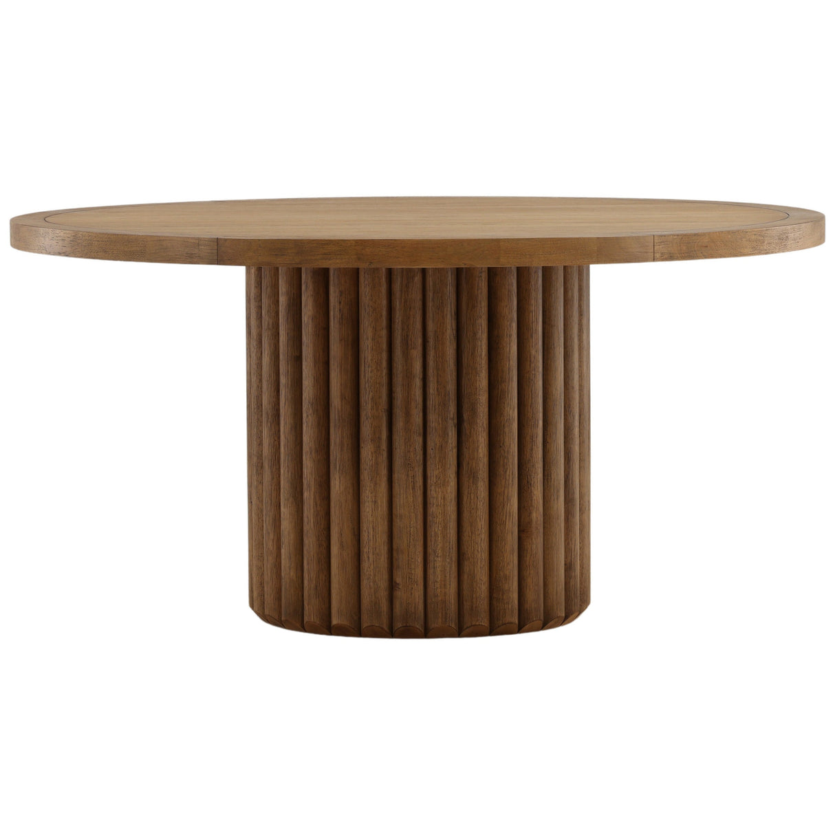 Henley Round Dining Table, Dark Brown by Dovetail at Eve Furniture