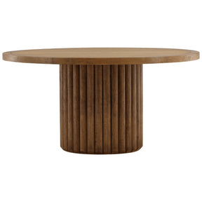 Henley Round Dining Table, Dark Brown by Dovetail at Eve Furniture