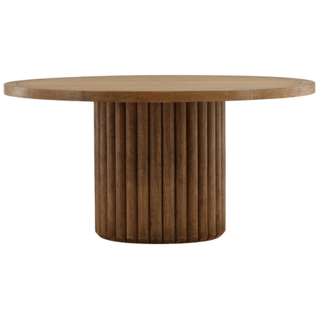 Henley Round Dining Table, Dark Brown by Dovetail at Eve Furniture