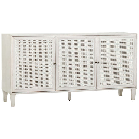 Lugano 3 Door Sideboard, White Wash by Dovetail at Eve Furniture