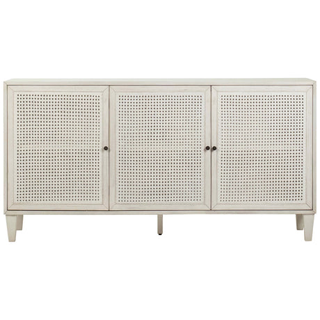 Lugano 3 Door Sideboard, White Wash by Dovetail at Eve Furniture