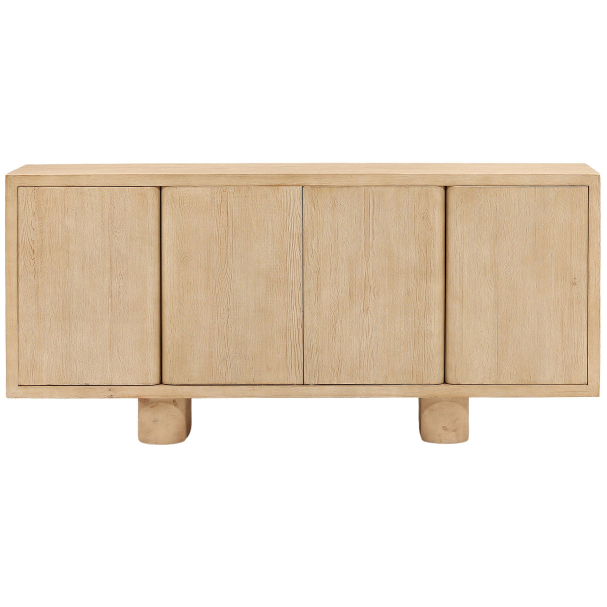 Thalia 4 Door Sideboard, Light Natural by Dovetail at Eve Furniture