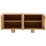 Thalia 4 Door Sideboard, Light Natural by Dovetail at Eve Furniture