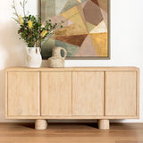 Thalia 4 Door Sideboard, Light Natural by Dovetail at Eve Furniture