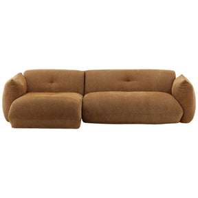 Sonique Chaise Sectional, Caramel by Dovetail at Eve Furniture