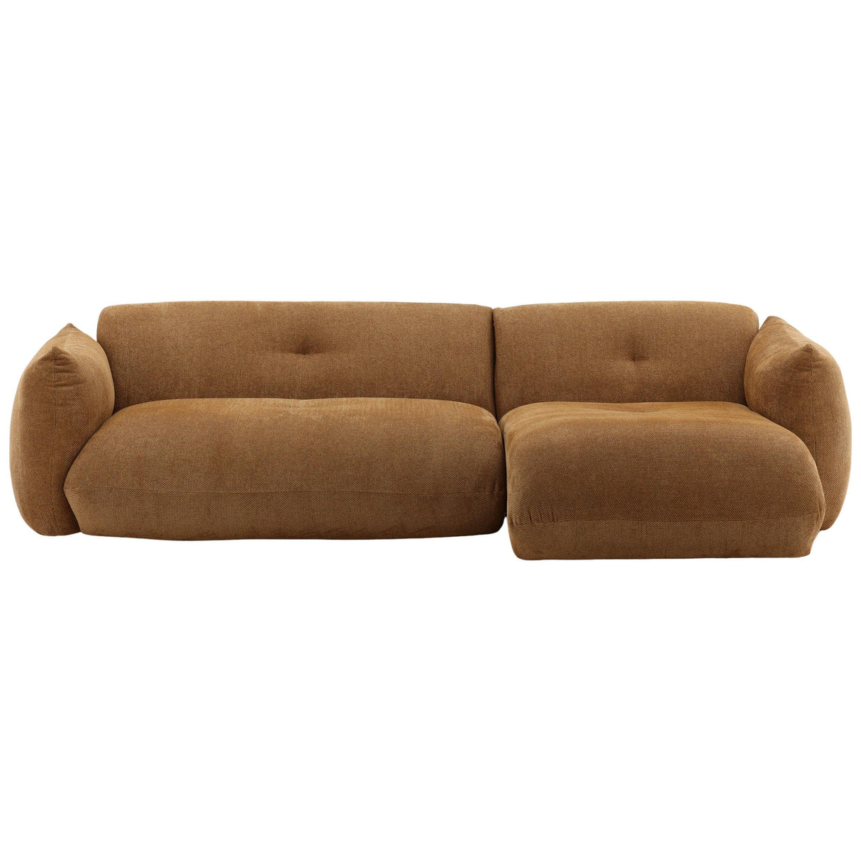 Sonique Chaise Sectional, Caramel by Dovetail at Eve Furniture