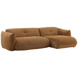 Sonique Chaise Sectional, Caramel by Dovetail at Eve Furniture