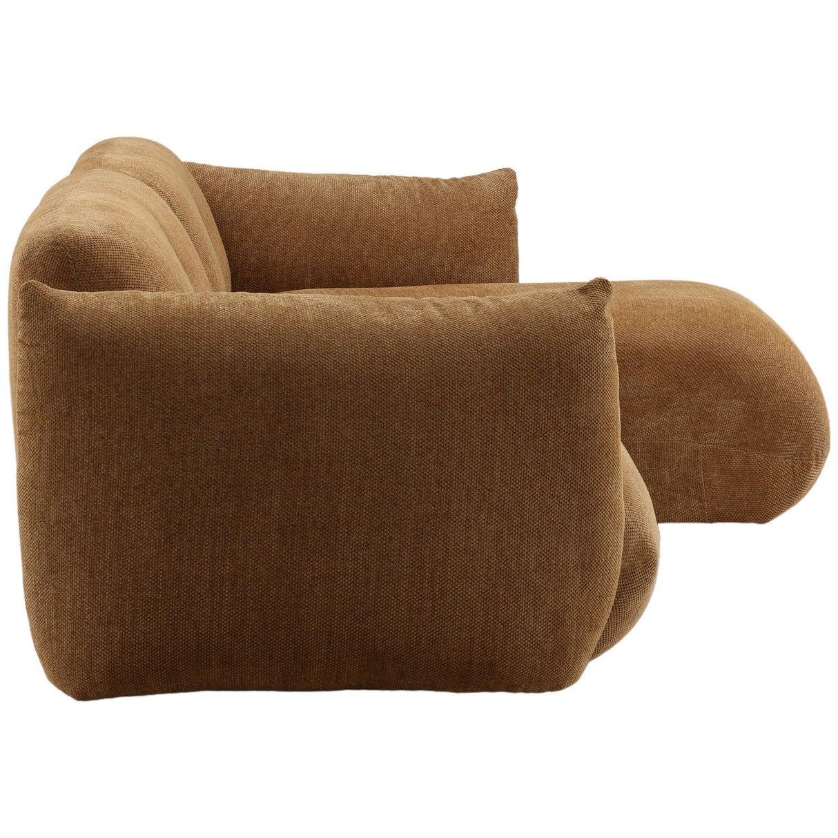 Sonique Chaise Sectional, Caramel by Dovetail at Eve Furniture
