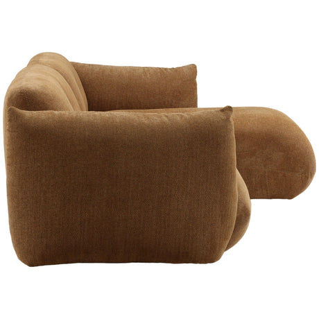 Sonique Chaise Sectional, Caramel by Dovetail at Eve Furniture