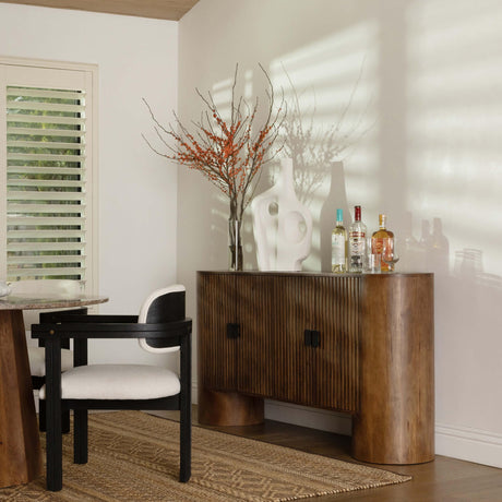Stephenson 4 Door Sideboard, Medium Brown by Dovetail at Eve Furniture