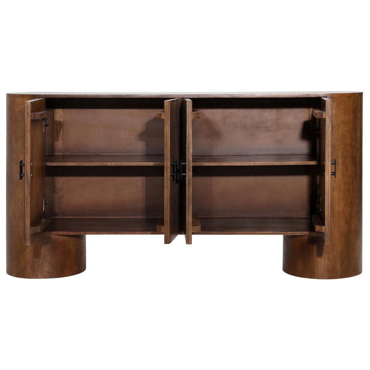 Stephenson 4 Door Sideboard, Medium Brown by Dovetail at Eve Furniture