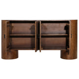 Stephenson 4 Door Sideboard, Medium Brown by Dovetail at Eve Furniture