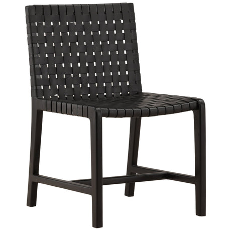 Benson Leather Dining Chair, Black, Set of 2 by Dovetail at Eve Furniture