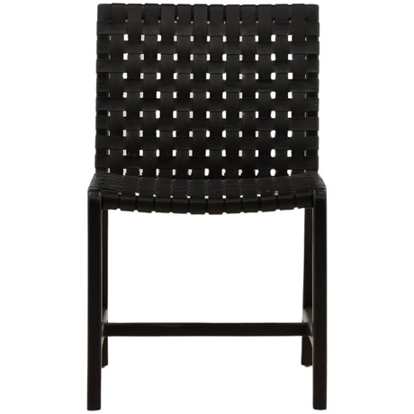 Benson Leather Dining Chair, Black, Set of 2 by Dovetail at Eve Furniture