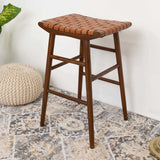 Maya 30" Genuine Leather Stool In Tan by Ashcroft Imports at Eve Furniture