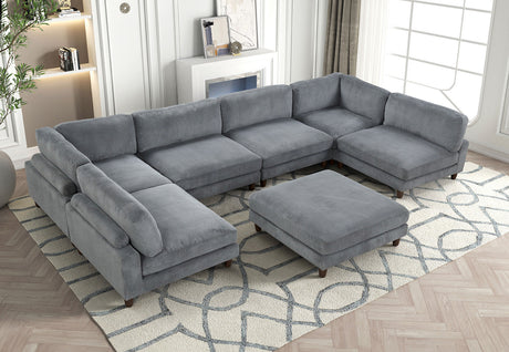 Dagenham Gray Sectional [ A ] by Furniture of America at Eve Furniture