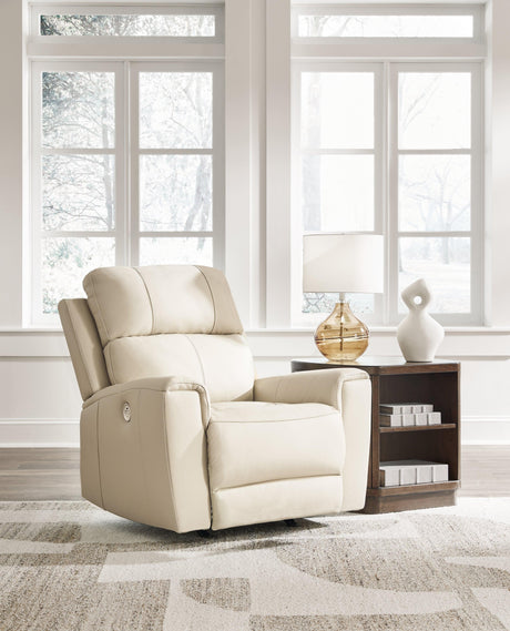 Dahlmoore Almond Power Recliner by Ashley at Eve Furniture