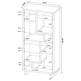 Dalton White and Distressed Pine 65-inch 6-shelf Bookcase by Coaster at Eve Furniture