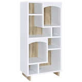 Dalton White and Distressed Pine 65-inch 6-shelf Bookcase by Coaster at Eve Furniture