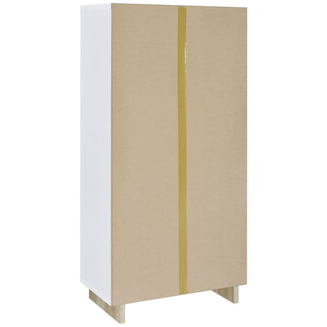 Dalton White and Distressed Pine 65-inch 6-shelf Bookcase by Coaster at Eve Furniture