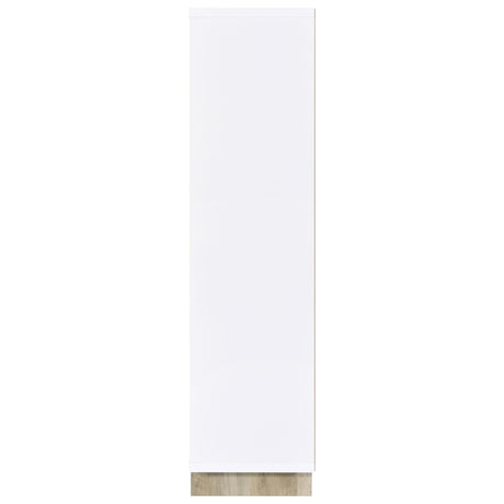 Dalton White and Distressed Pine 65-inch 6-shelf Bookcase by Coaster at Eve Furniture
