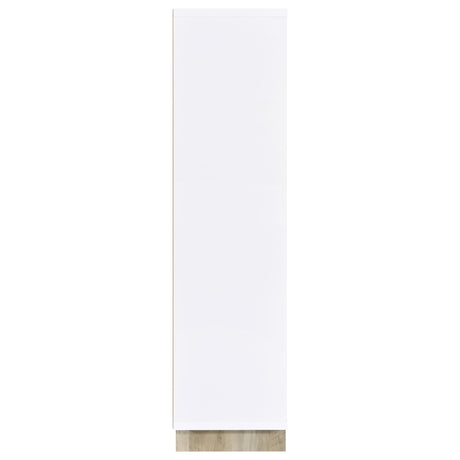 Dalton White and Distressed Pine 65-inch 6-shelf Bookcase by Coaster at Eve Furniture