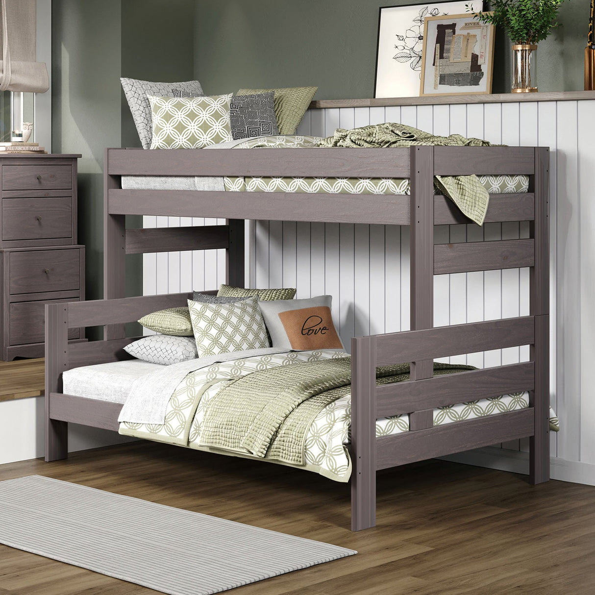 Damaris Gray Twin/Full Bunkbed by Furniture of America at Eve Furniture