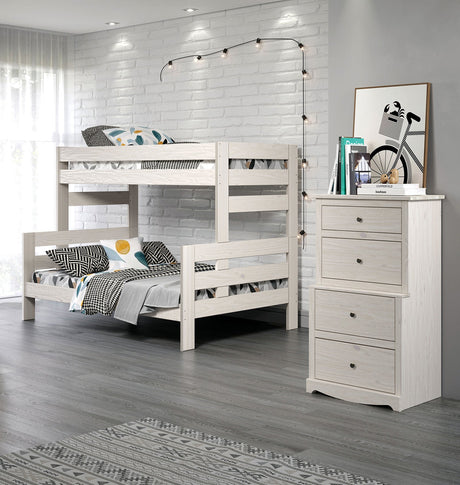 Damaris White Twin/Full Bunkbed by Furniture of America at Eve Furniture