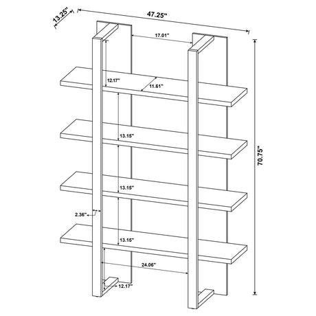 Danbrook Bookcase with 4 Full-length Shelves by Coaster at Eve Furniture