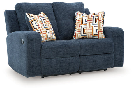 Danum Ink Manual Reclining Loveseat by Ashley at Eve Furniture