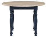 Darcy 42″ Round Dining Table, Midnight Blue and Natural Finish by Steve Silver at Eve Furniture