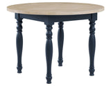 Darcy 42″ Round Dining Table, Midnight Blue and Natural Finish by Steve Silver at Eve Furniture