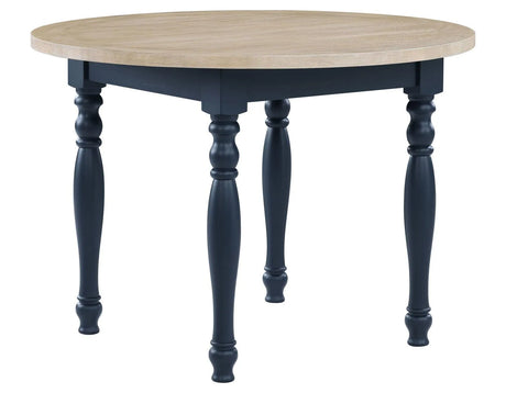 Darcy 42″ Round Dining Table, Midnight Blue and Natural Finish by Steve Silver at Eve Furniture