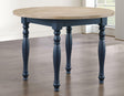 Darcy 42″ Round Dining Table, Midnight Blue and Natural Finish by Steve Silver at Eve Furniture